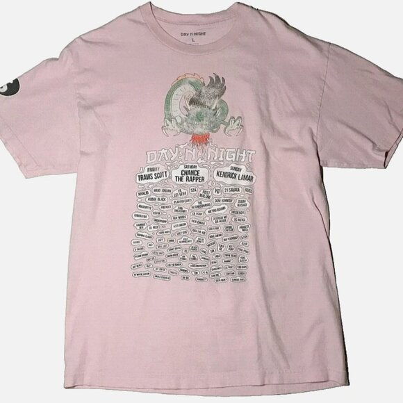 Travis Scott Chance the Rapper Kendrick Lamar Day n Night fest T shirt LARGE - Picture 1 of 3